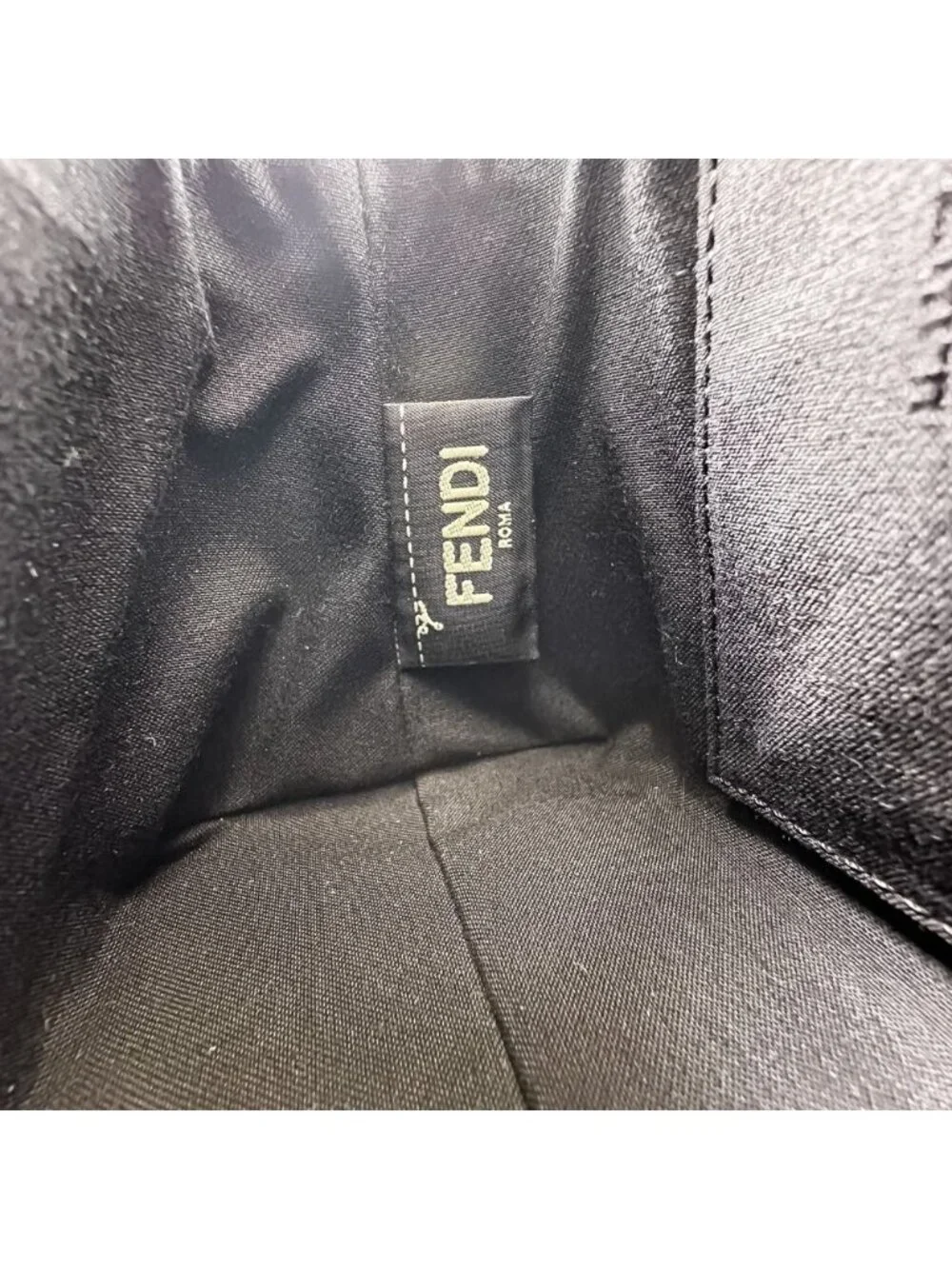 Fendi by the Way Leather Mini Shoulder Bag Clutch Black